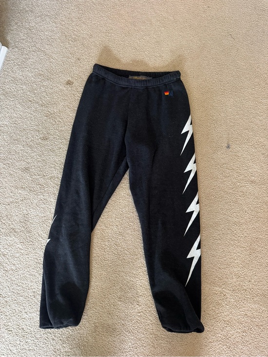 Aviator Nation Pants - AV Lightning-Print Sweatpants